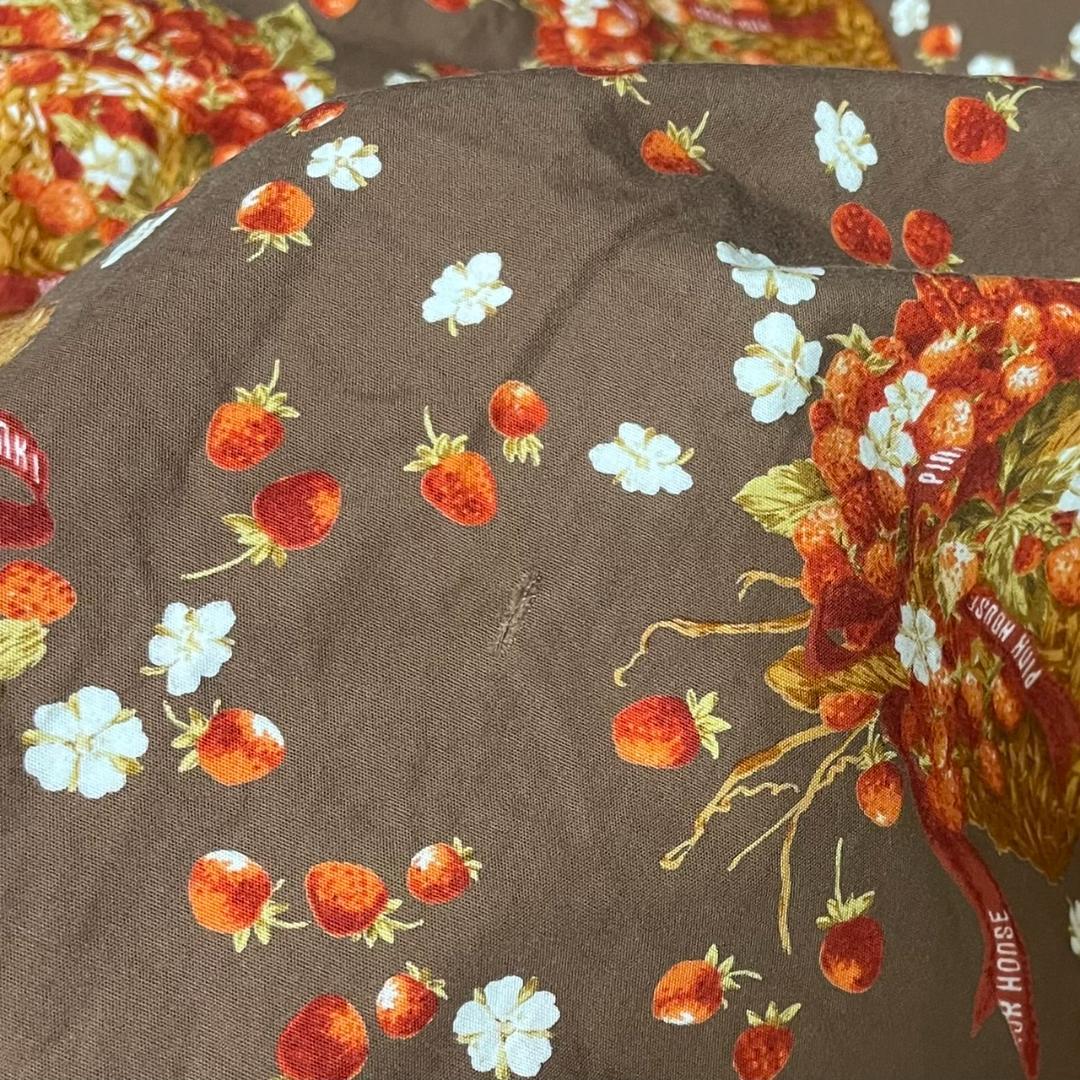 PINK HOUSE　ピンクハウス　いちご柄ブラウン　エプロン