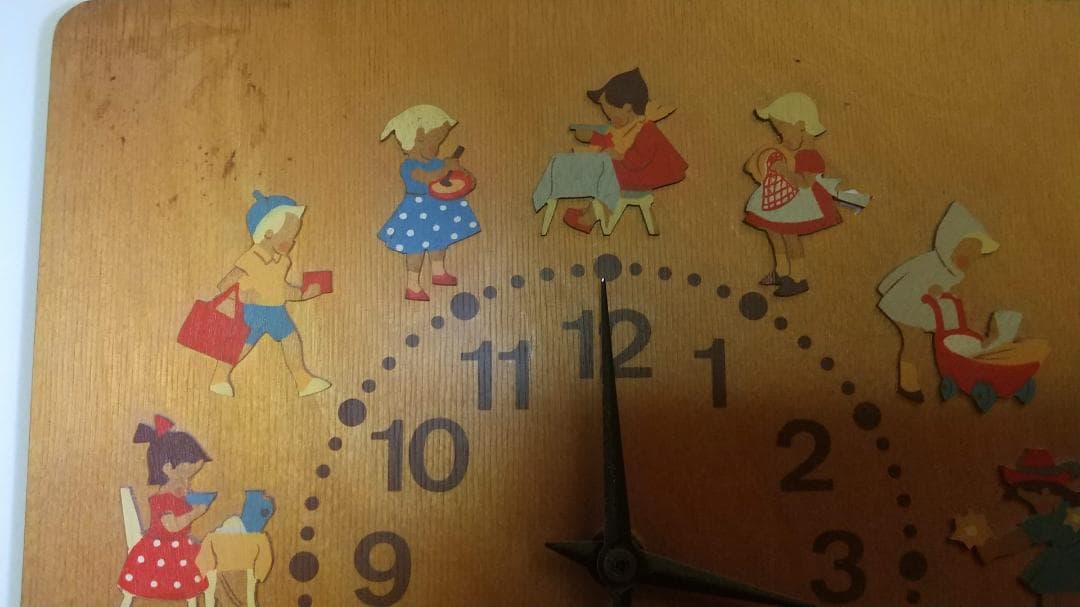 【ジャンク】木製壁掛け時計　西ドイツ ハイアール社製