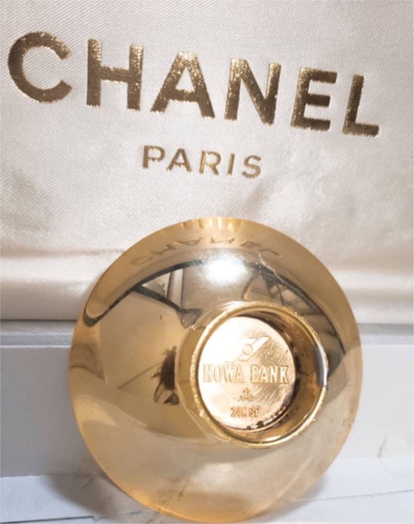 「中古品」豊和銀行 24K GP 刻印有 干支 金杯