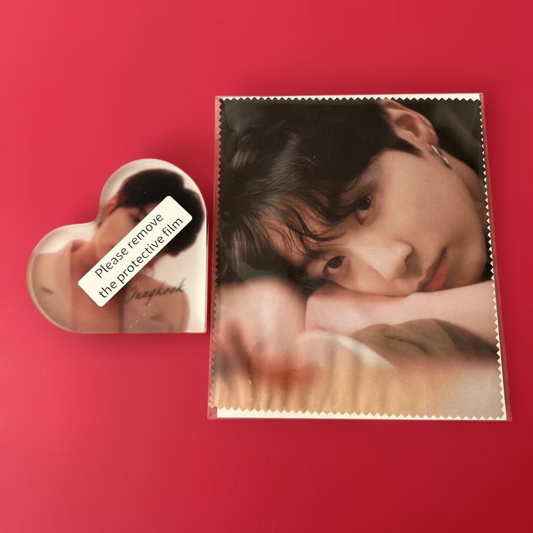 BTS Jungkook ケース・ハート型アクリルフォトブロック