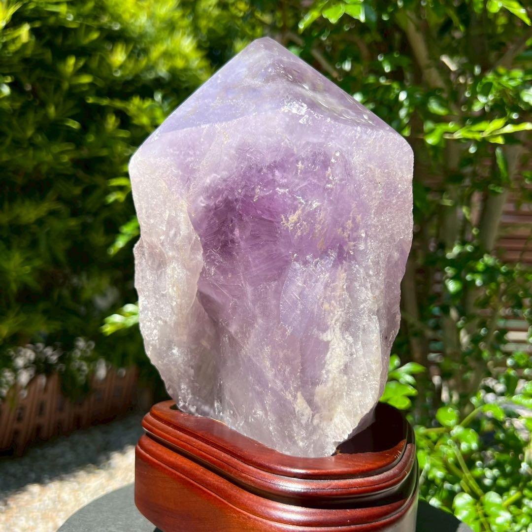 ✳️逸品✨最強浄化、最高安眠効果✨レインボー アメジスト 六角柱 天然石 ランプ