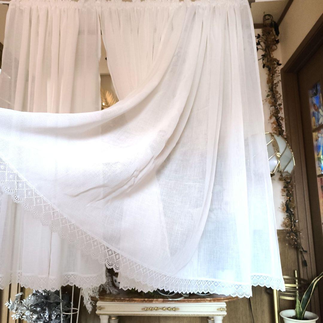 カフェカーテン【HAPPY LIFE☺︎様オーダー品　ナチュラルレース】