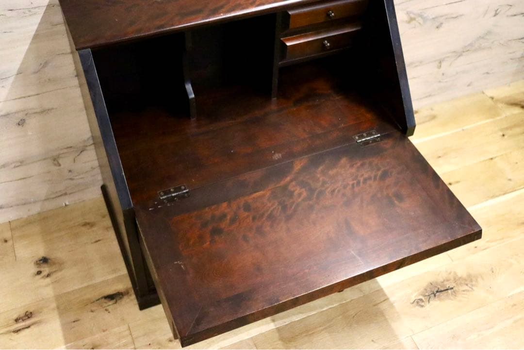 GMHS263○北海道民芸家具 座ビューロー ライティングビューロー 書斎机 デ