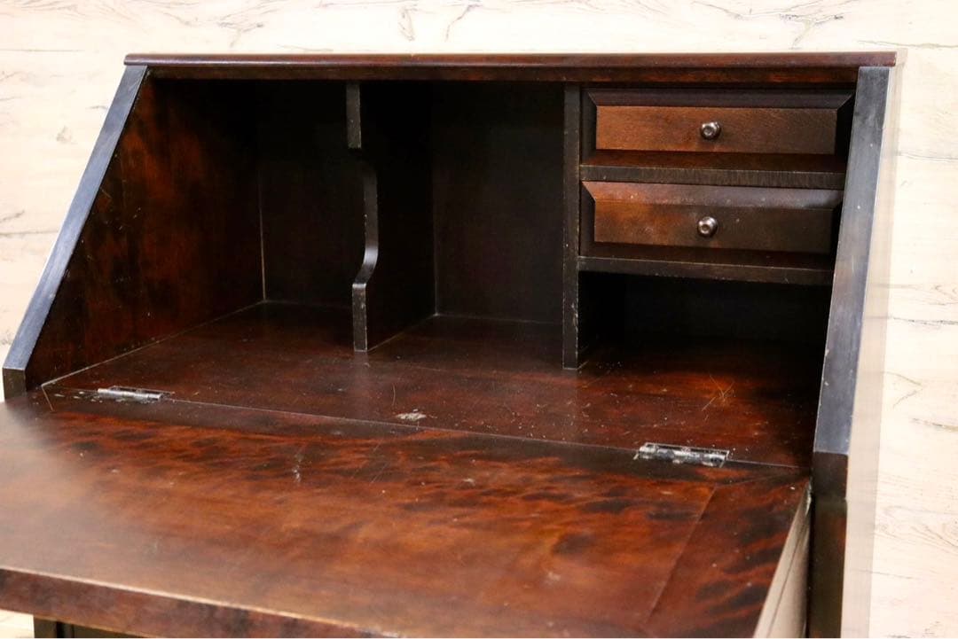 GMHS263○北海道民芸家具 座ビューロー ライティングビューロー 書斎机 デ