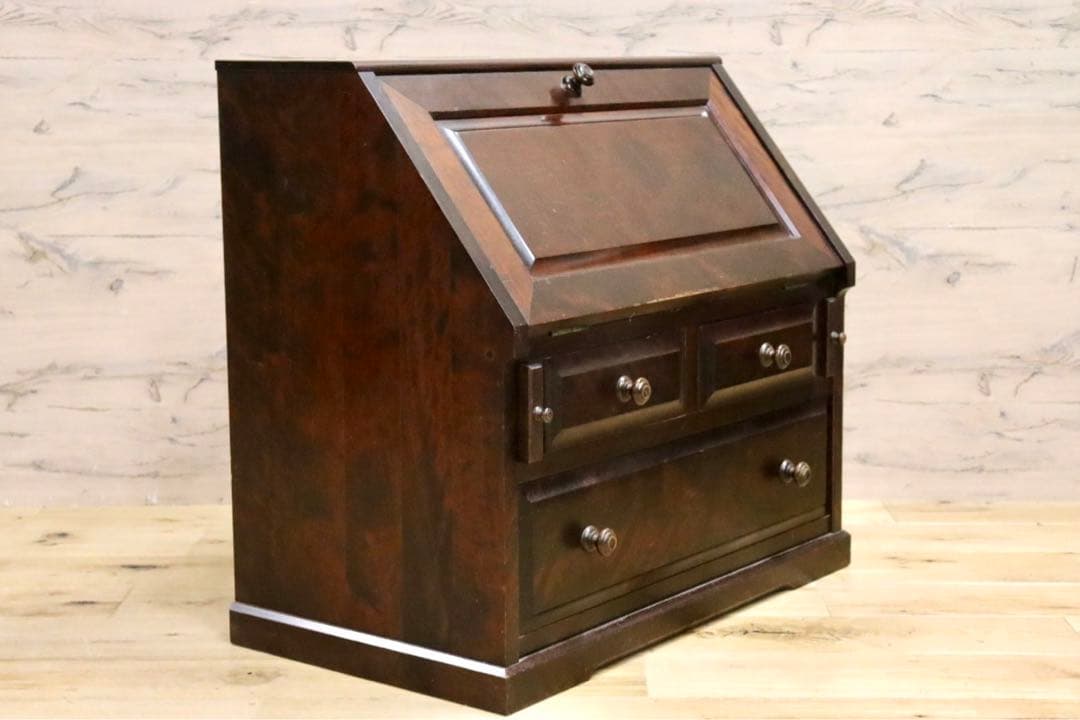 GMHS263○北海道民芸家具 座ビューロー ライティングビューロー 書斎机 デ