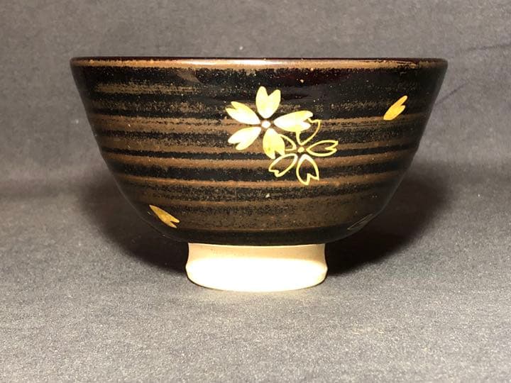 【茶道具】陽炎園 膳所焼 金銀彩雪月花茶碗 抹茶碗 茶碗A332