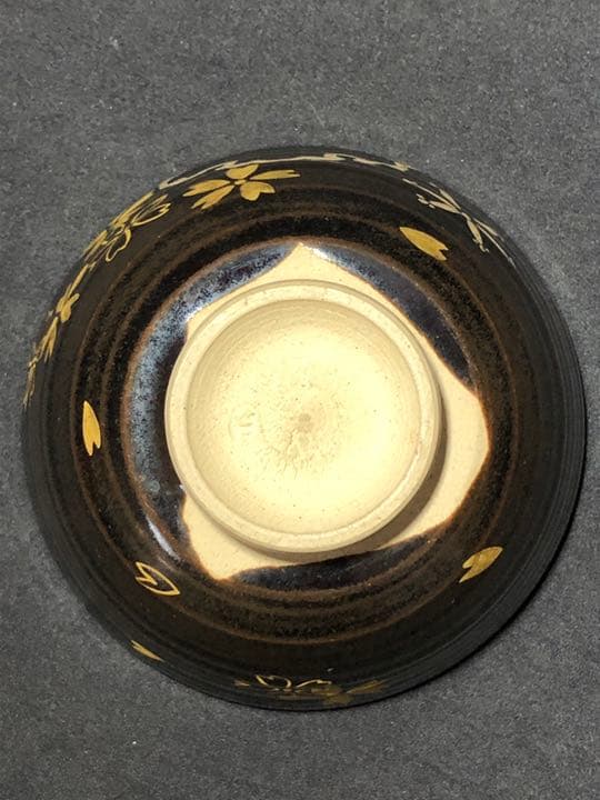【茶道具】陽炎園 膳所焼 金銀彩雪月花茶碗 抹茶碗 茶碗A332