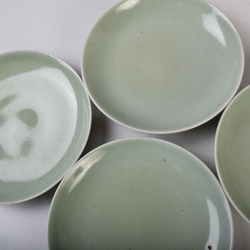 伊万里焼　古伊万里　青磁皿　四客　N　8578