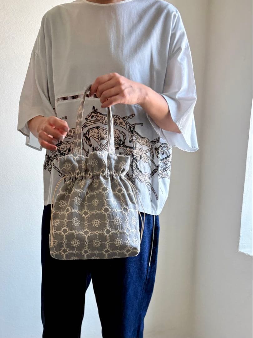 ミナペルホネン生地使用 ✳︎ anemone巾着バッグ