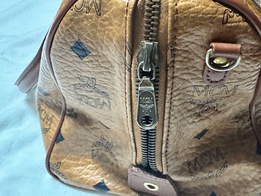 MCM ミニボストンバッグ ブラウン レザー ハンド