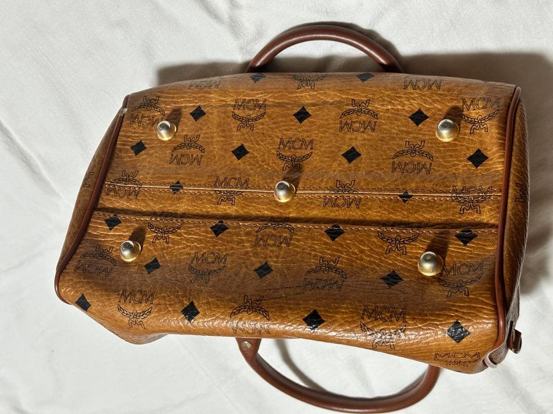 MCM ミニボストンバッグ ブラウン レザー ハンド