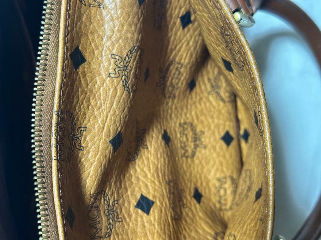 MCM ミニボストンバッグ ブラウン レザー ハンド