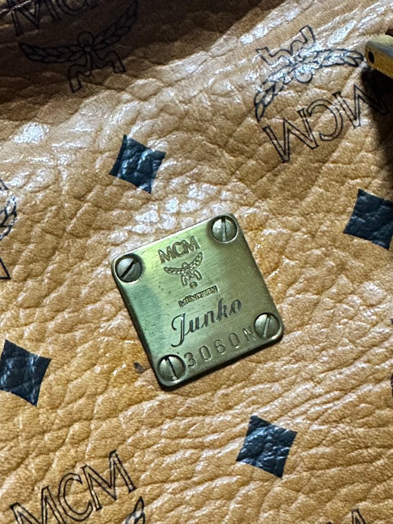 MCM ミニボストンバッグ ブラウン レザー ハンド