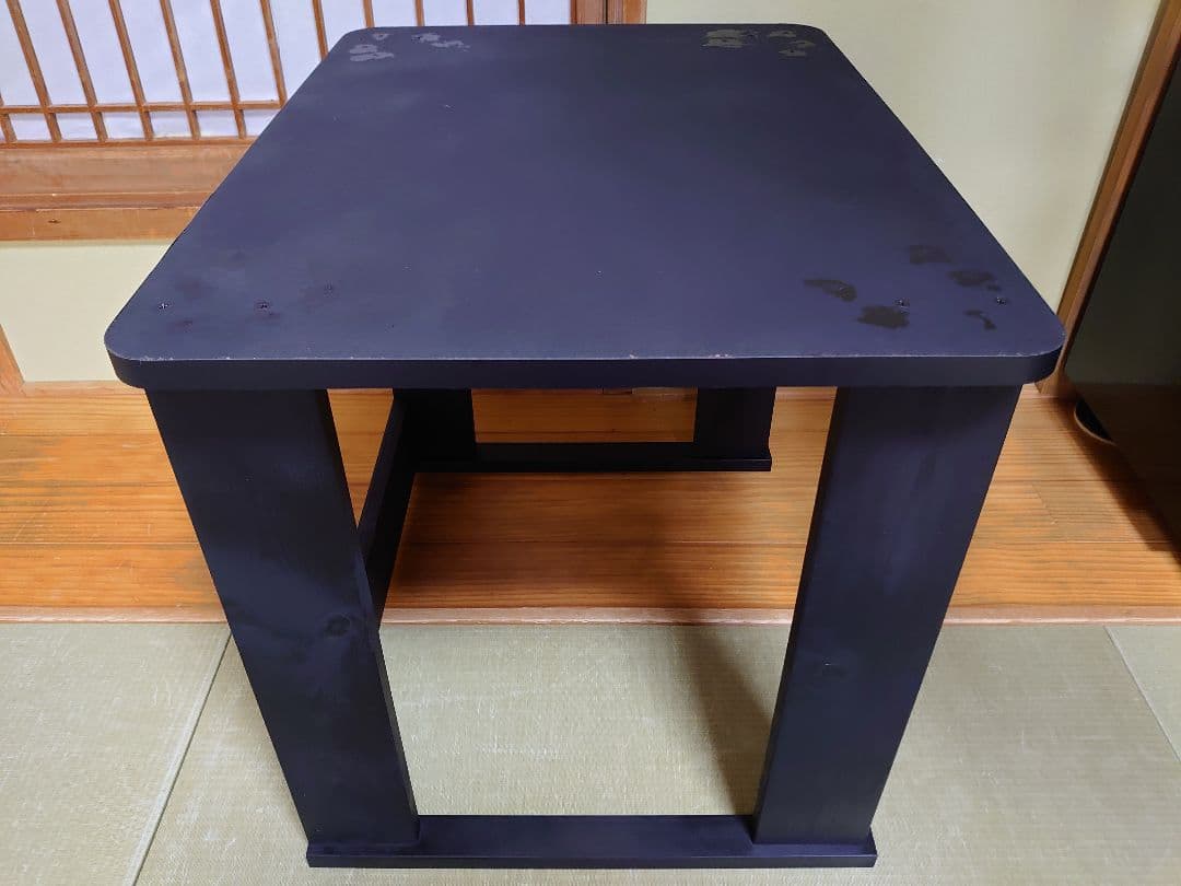 【累積146台目】１台用パチスロ実機の置き台（シンプルスタンド）★黒色に塗装済み