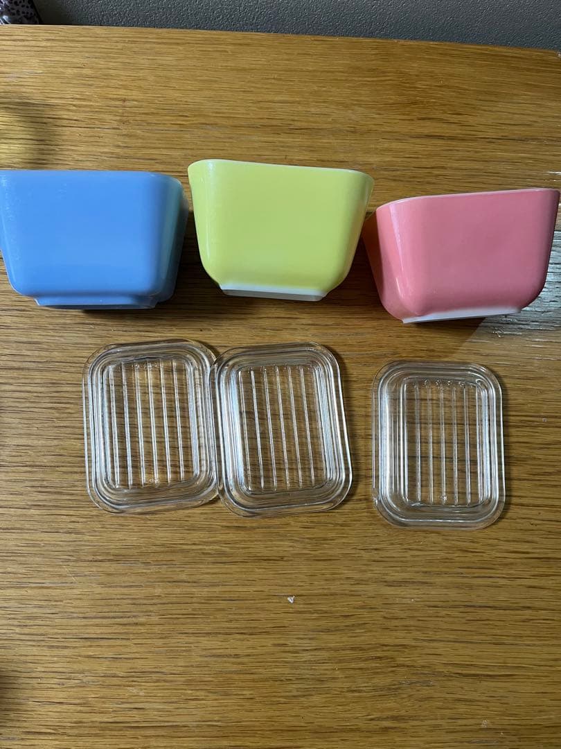 カラフル保存容器3セット　オールド　パイレックス