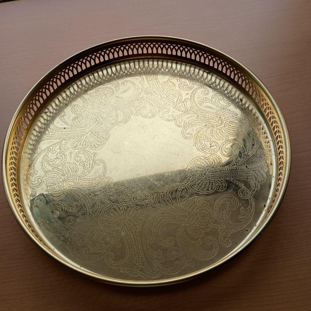 スカンディア カールスハムン 24金 お盆 K24メッキトレー