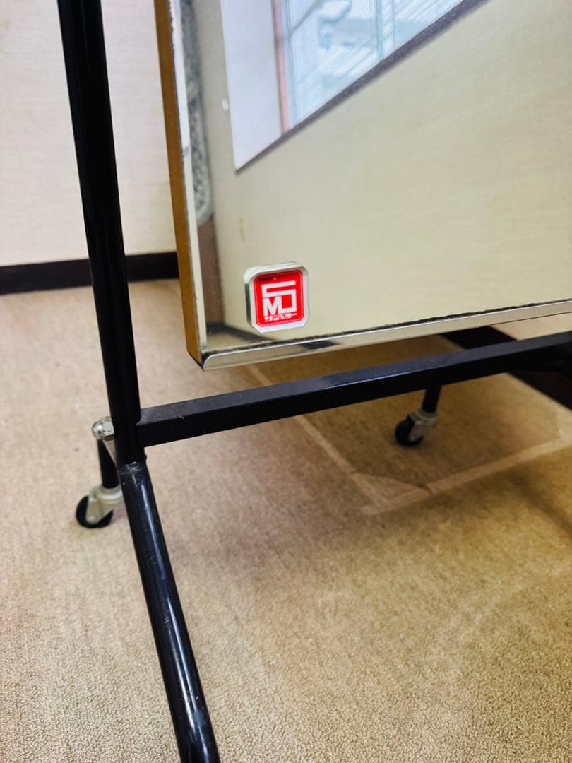 昭和レトロ アンティーク カガミ　全身鏡 サンミラー 化粧鏡 姿見 キャリー付き