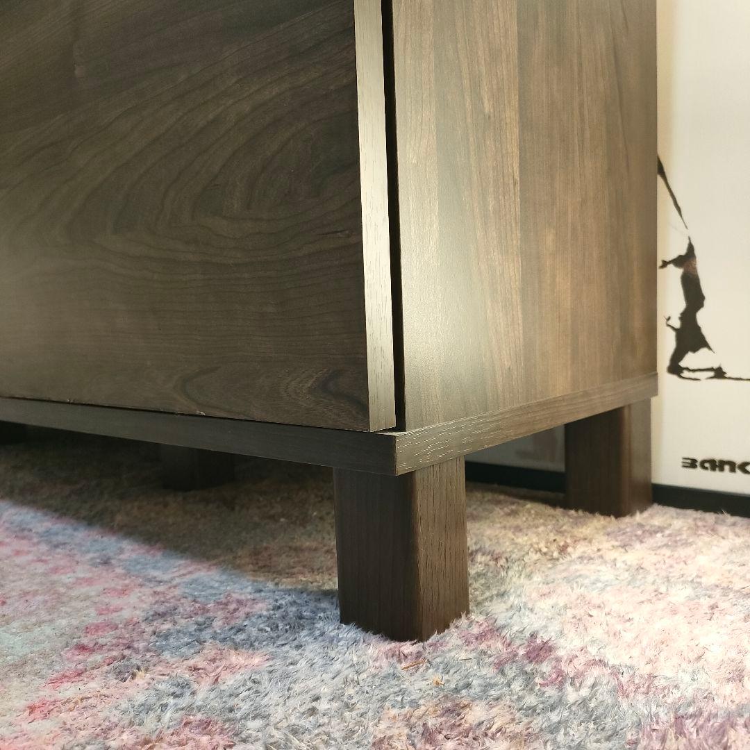 【ゴン】LOWYA サイドボード ダークブラウン6枚扉プッシュオープン式