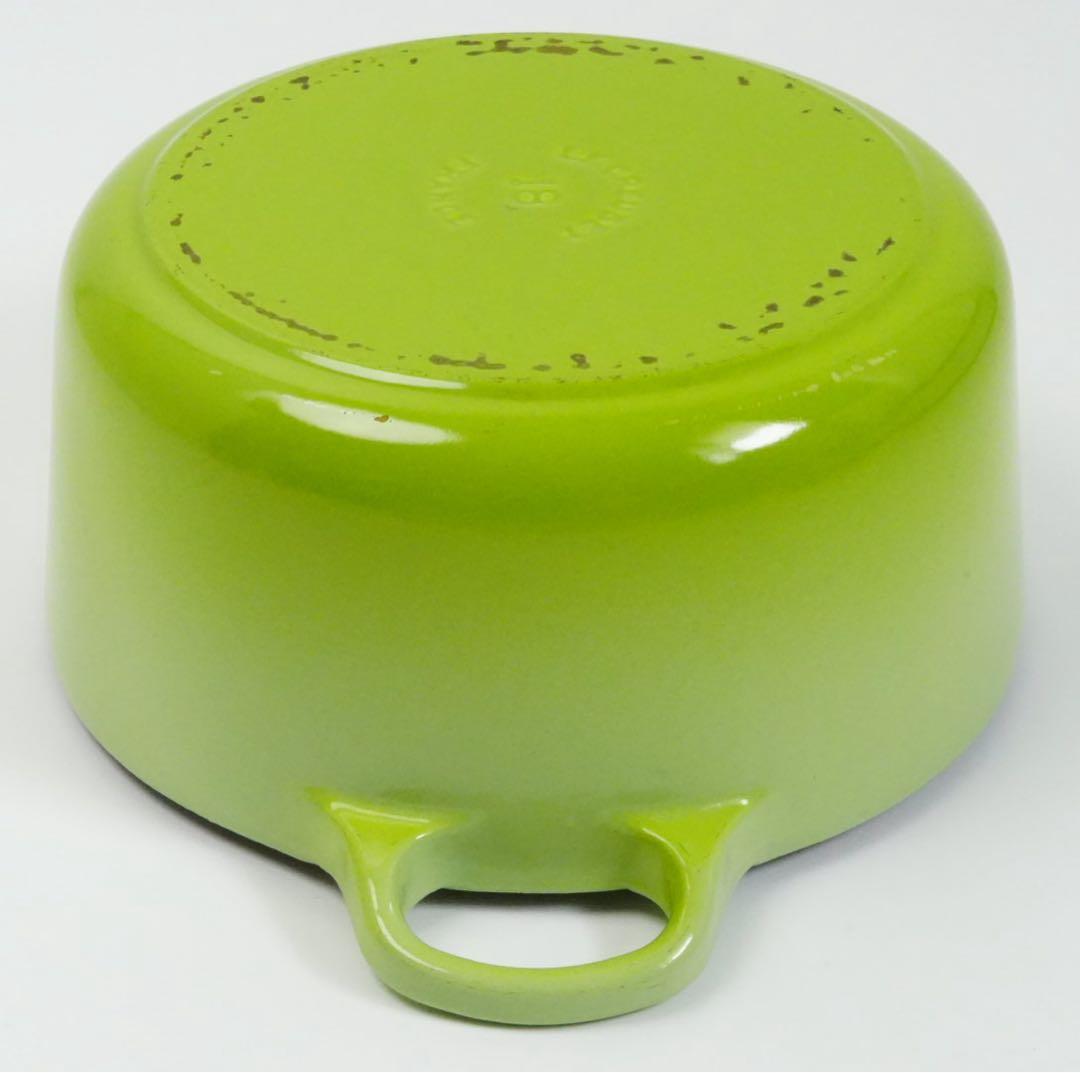 【美品】LE CREUSET　ココット ロンド フルーツグリーン　18cm