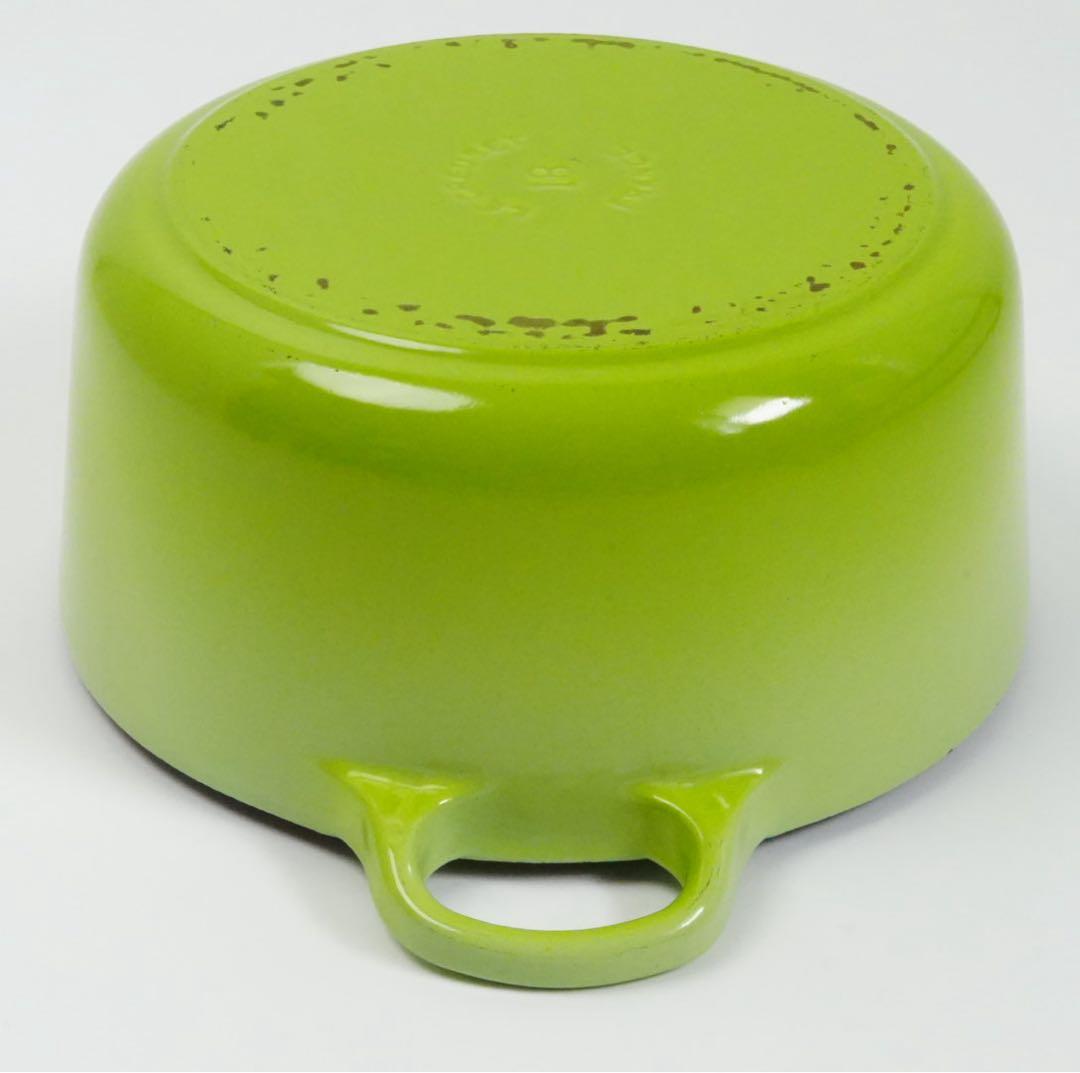 【美品】LE CREUSET　ココット ロンド フルーツグリーン　18cm