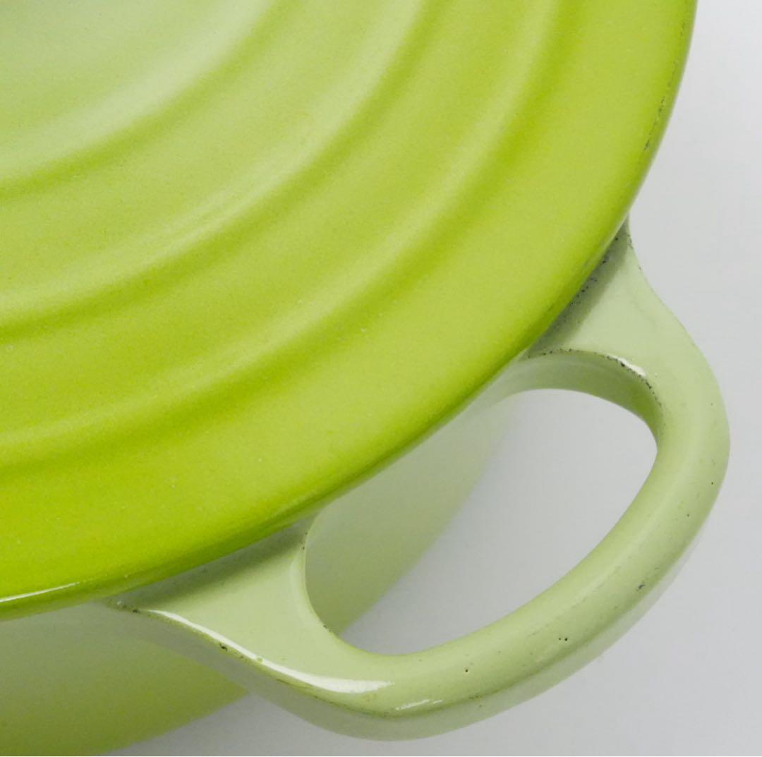 【美品】LE CREUSET　ココット ロンド フルーツグリーン　18cm