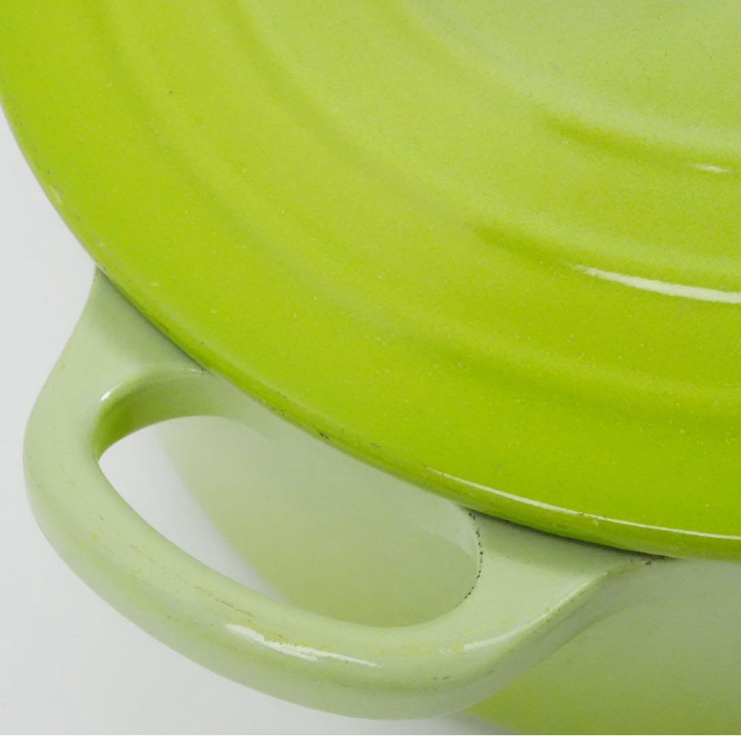 【美品】LE CREUSET　ココット ロンド フルーツグリーン　18cm