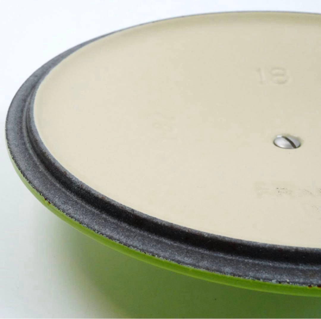 【美品】LE CREUSET　ココット ロンド フルーツグリーン　18cm