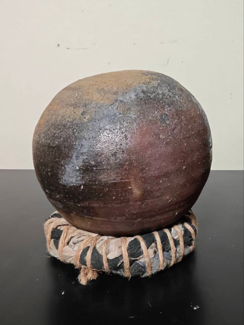 【３月２２日まで限定価格】赤上がりの須恵器フラスコ瓶　珍品稀品　古美術　花呼ぶ器