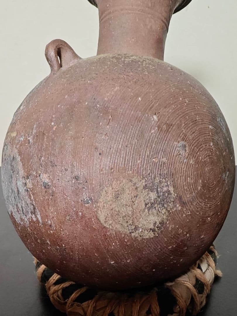 【３月２２日まで限定価格】赤上がりの須恵器フラスコ瓶　珍品稀品　古美術　花呼ぶ器