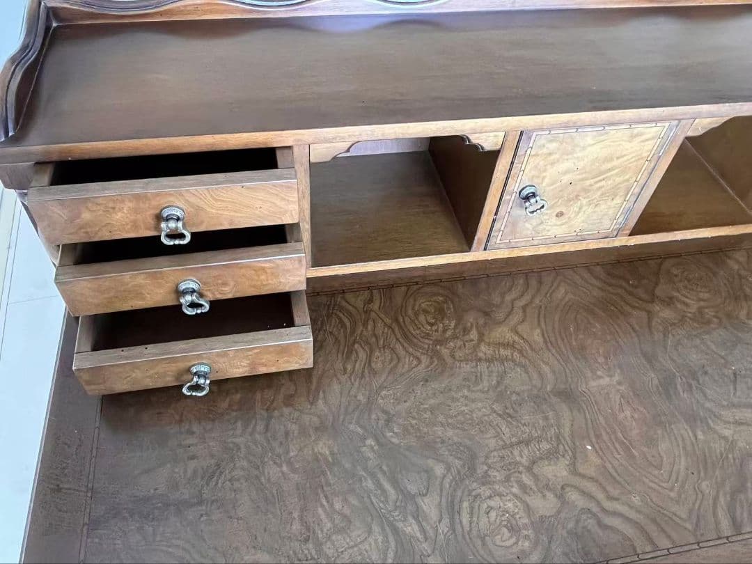 クラシック木製パソコンデスク 引き出し多数