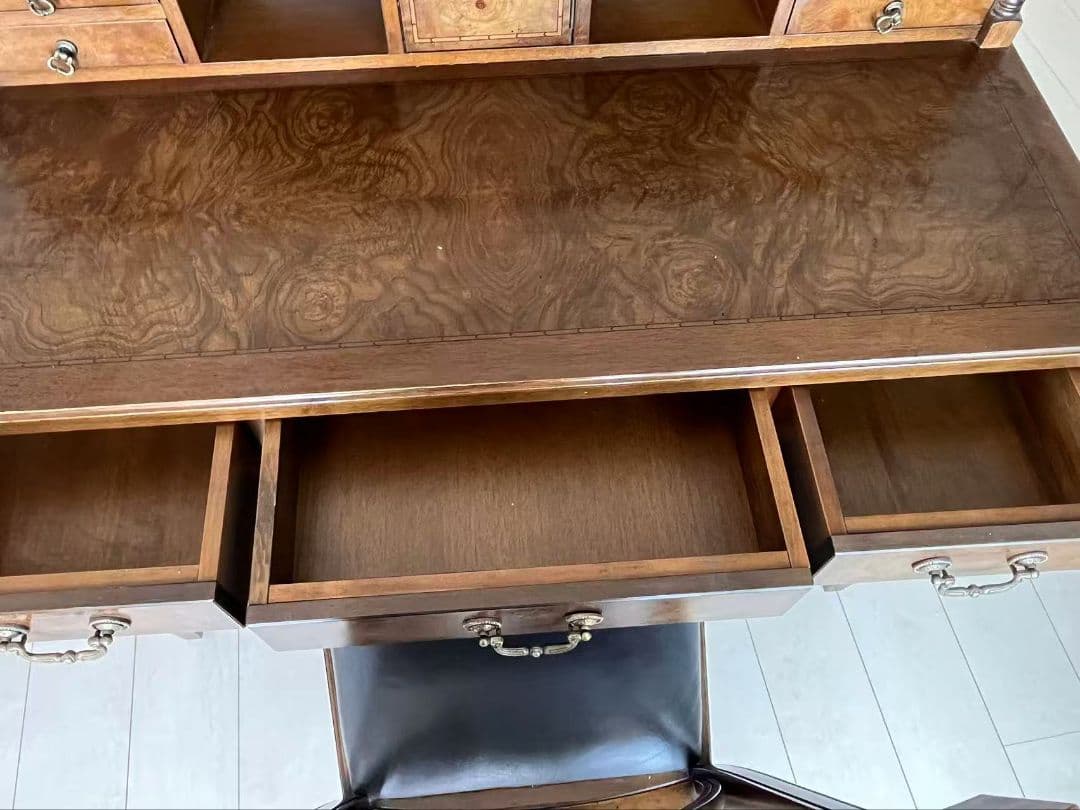 クラシック木製パソコンデスク 引き出し多数