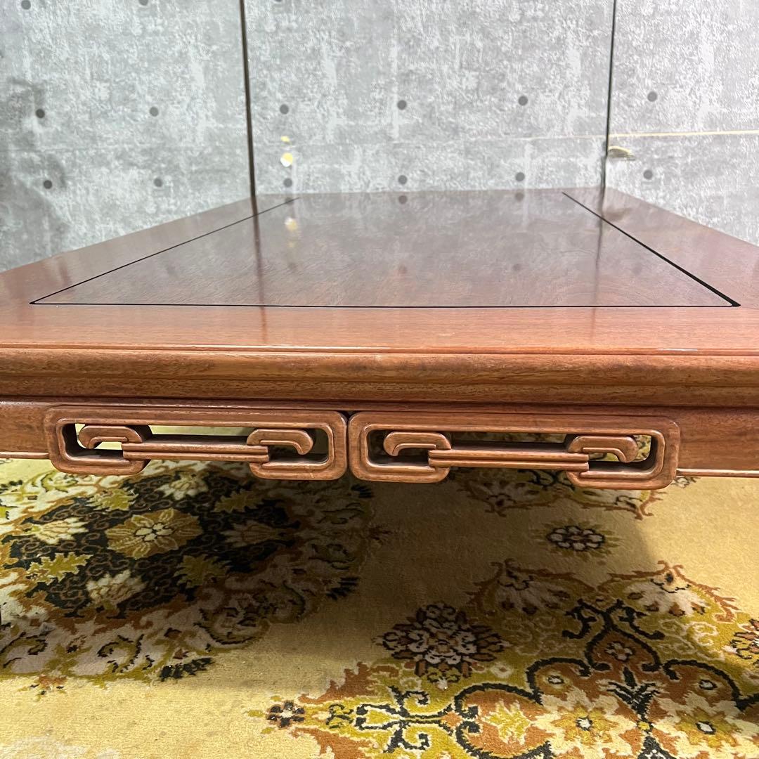 ꧁唐木家具調度品組合 大阪唐木指物家具꧂漆塗り座卓 天然木 花林 花梨 うるし