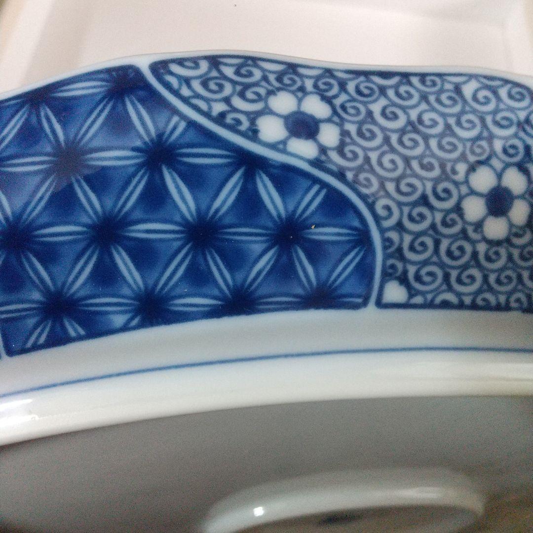 美濃焼・龍峯☆楕円大皿2枚セット　ねじり祥瑞　オードブル皿染付