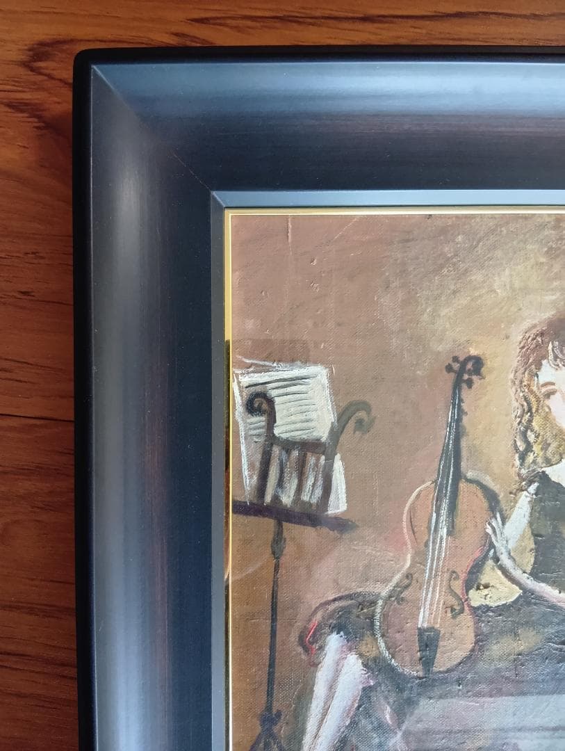 織田広比古　赤いヴァイオリン　油絵F4号