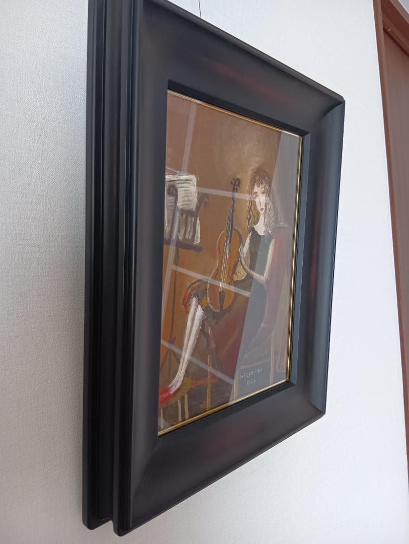 織田広比古　赤いヴァイオリン　油絵F4号