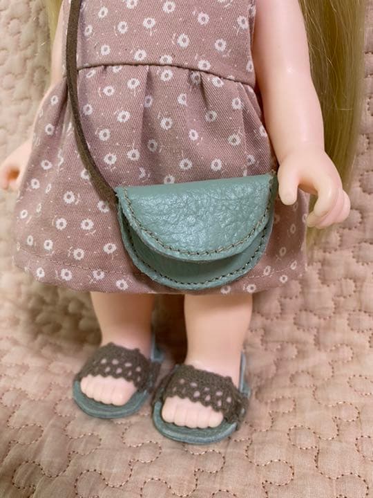 ハンドメイド　ソランちゃん　バッグ　ポシェット　ミントグリーン