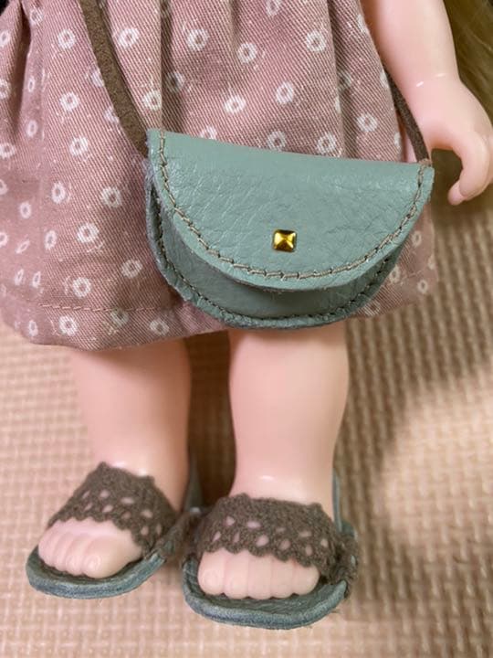 ハンドメイド　ソランちゃん　バッグ　ポシェット　ミントグリーン