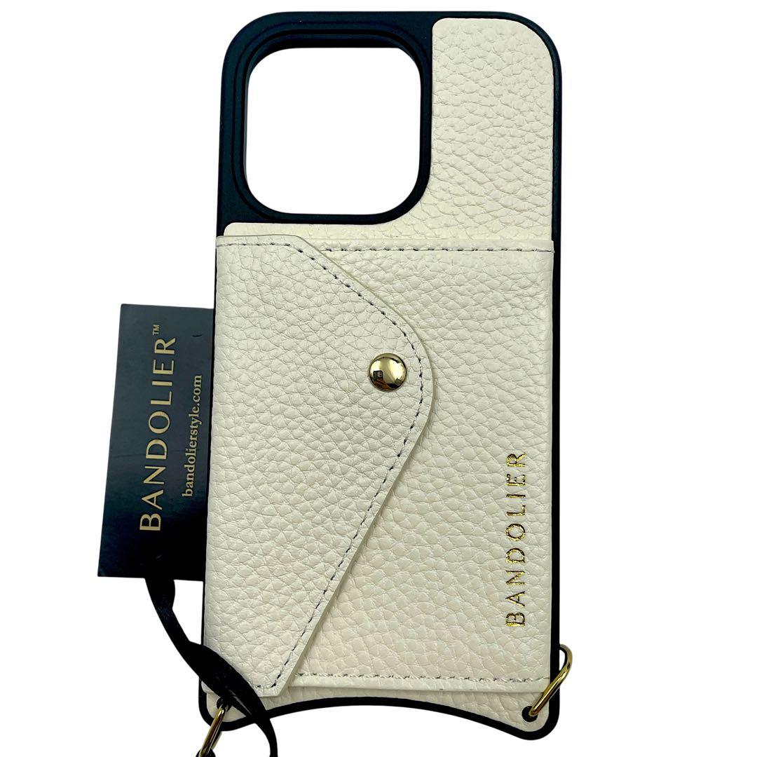 【未使用品】BANDOLIER レザー iPhone14Proケース ホワイト