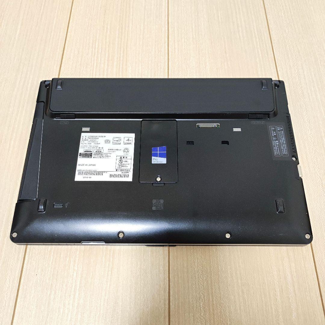 【良品】富士通 オフィス ノートパソコン 黒×シルバー FMVS04003