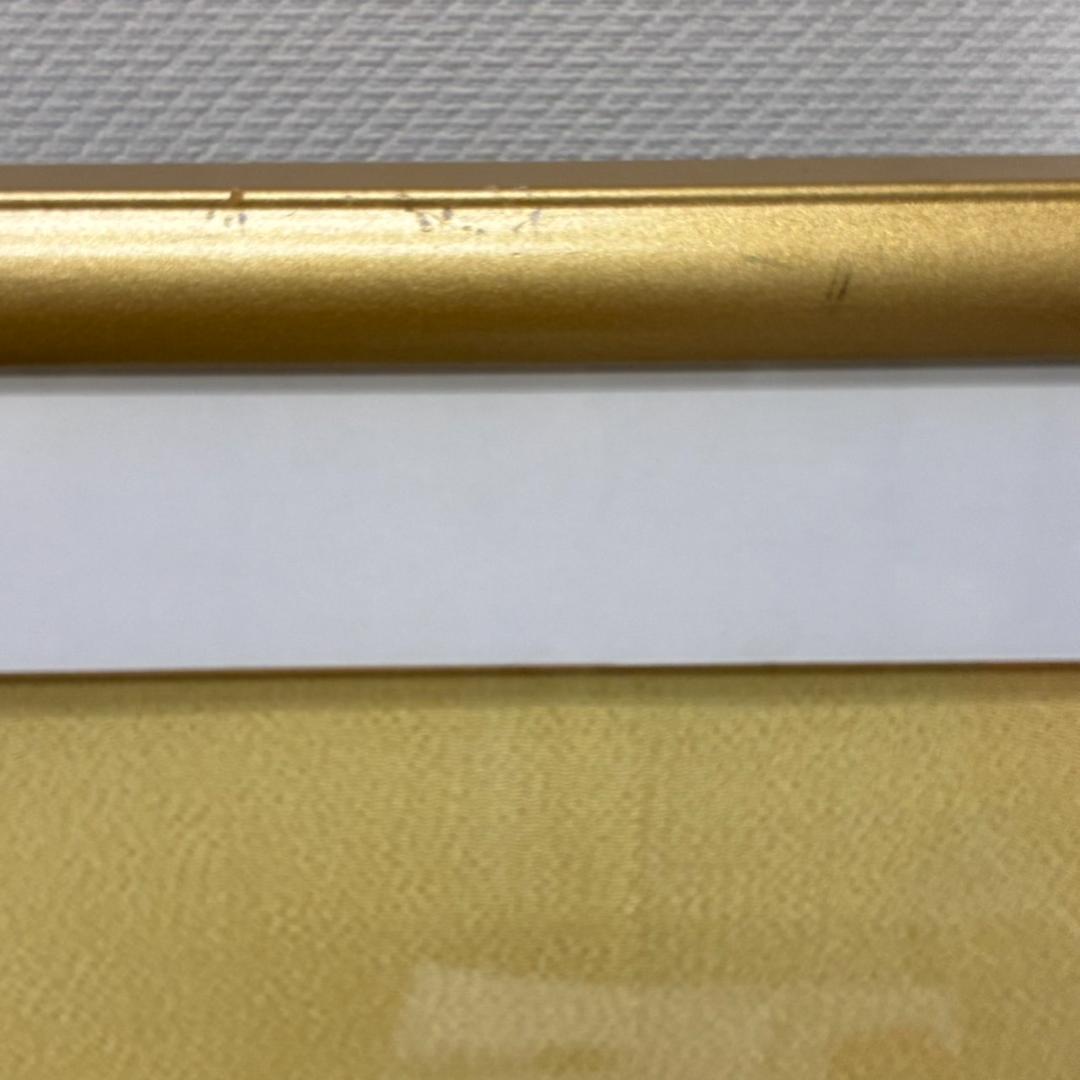絹ちりめん　染色　額絵　あやめ　菖蒲 　57×57㎝