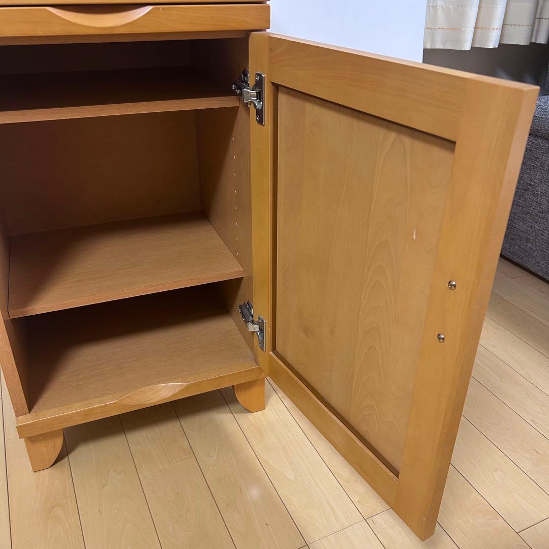 ヨーロピアン　電話台　プリンター置き　キャビネット　スライド付き　可動棚2枚