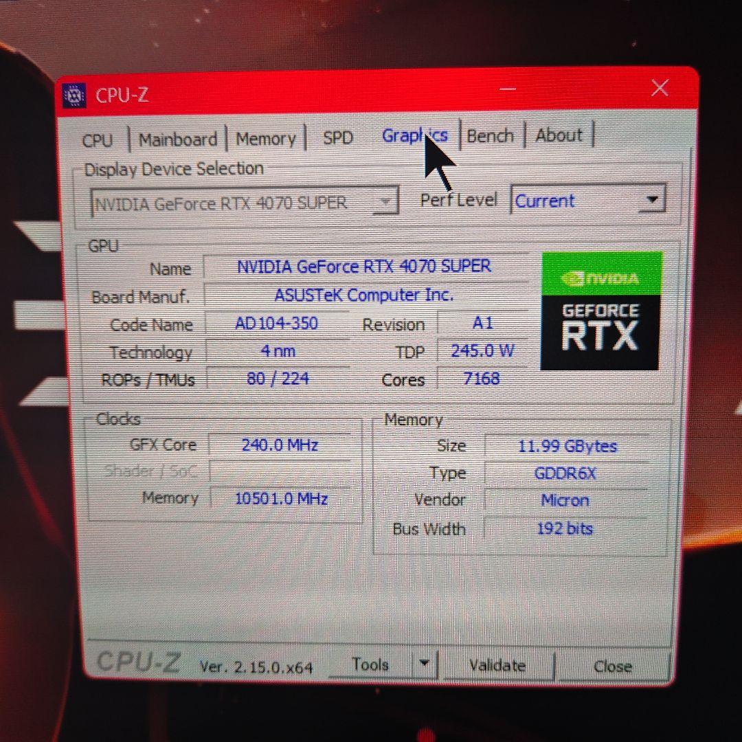 グラフィックボード・グラボ・ビデオカード ROG STRIX GeForce RTX 4070 Super OC 12GB