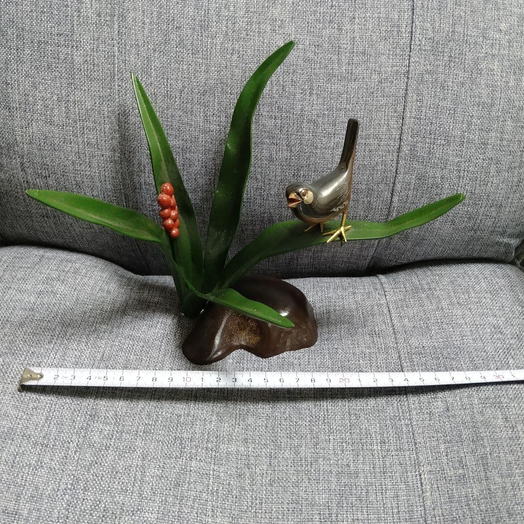 超激レア！！銅？真鍮製 鳥と枝の彫刻！春・夏・秋・冬セットです(⌒▽⌒)