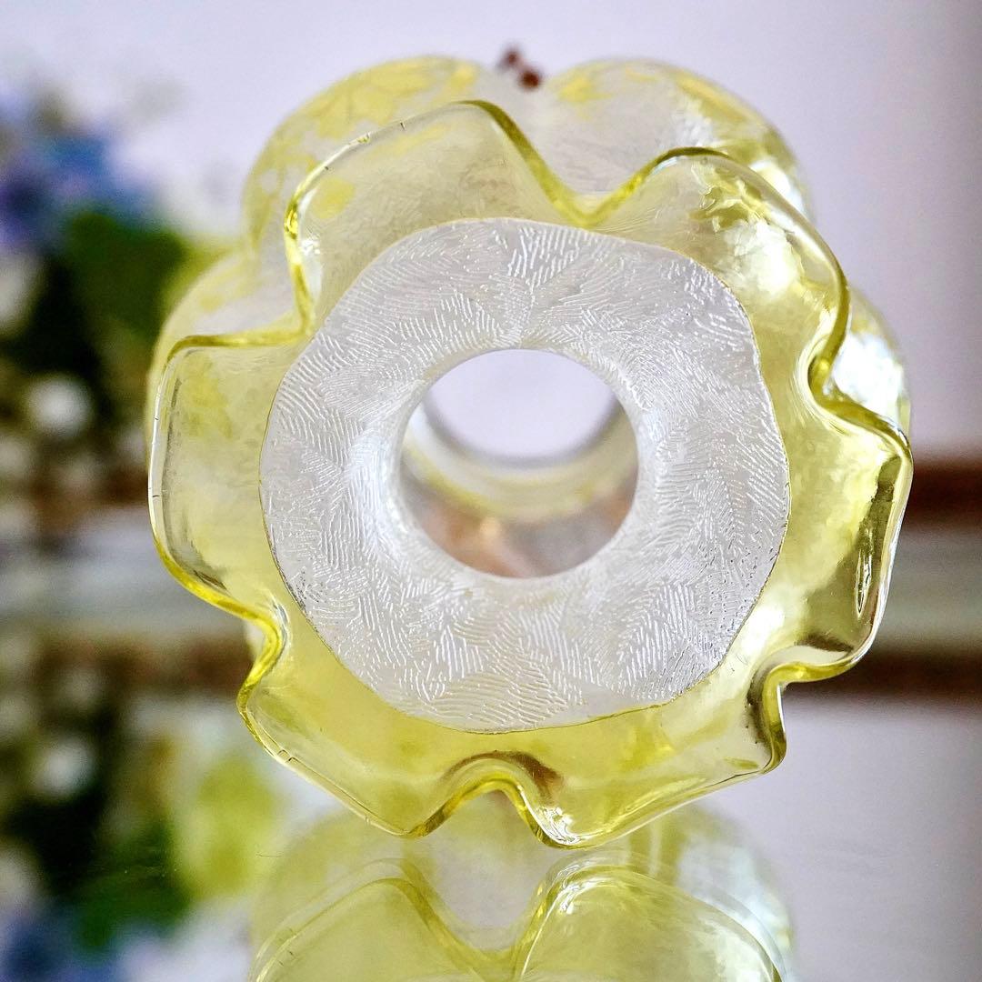 オールドバカラBACCARAT★真鍮台座 花瓶★極美品★希少★アシッドエッチング