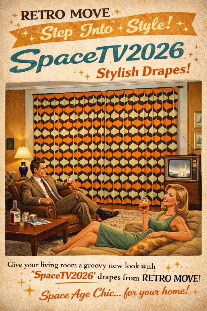 昭和レトロ カーテン2枚セット【SpaceTV2026】