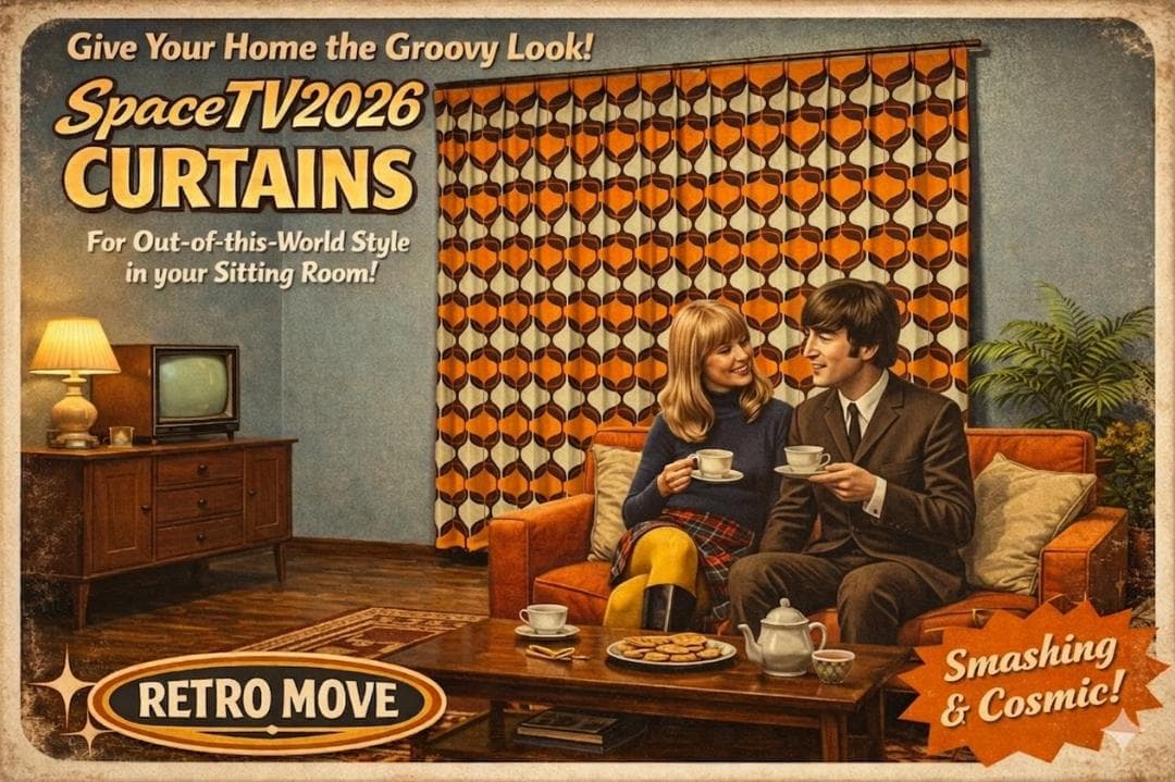 昭和レトロ カーテン2枚セット【SpaceTV2026】