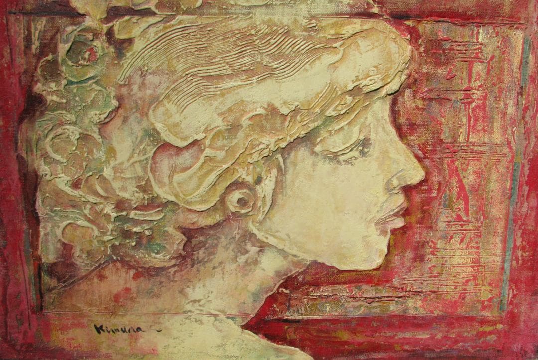 木村二朗「無題」8号油彩,堅牢砂状マチエル,エコールドパリの再来,蒐集家向き