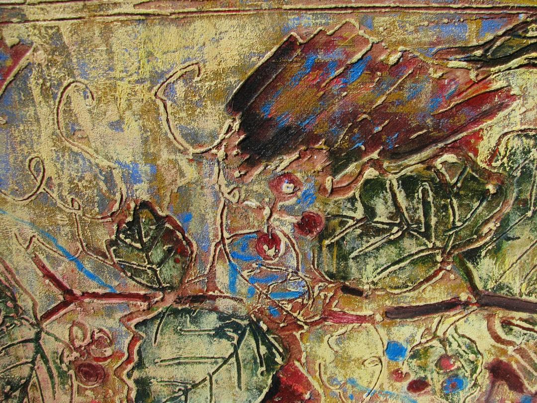 木村二朗「無題」8号油彩,堅牢砂状マチエル,エコールドパリの再来,蒐集家向き