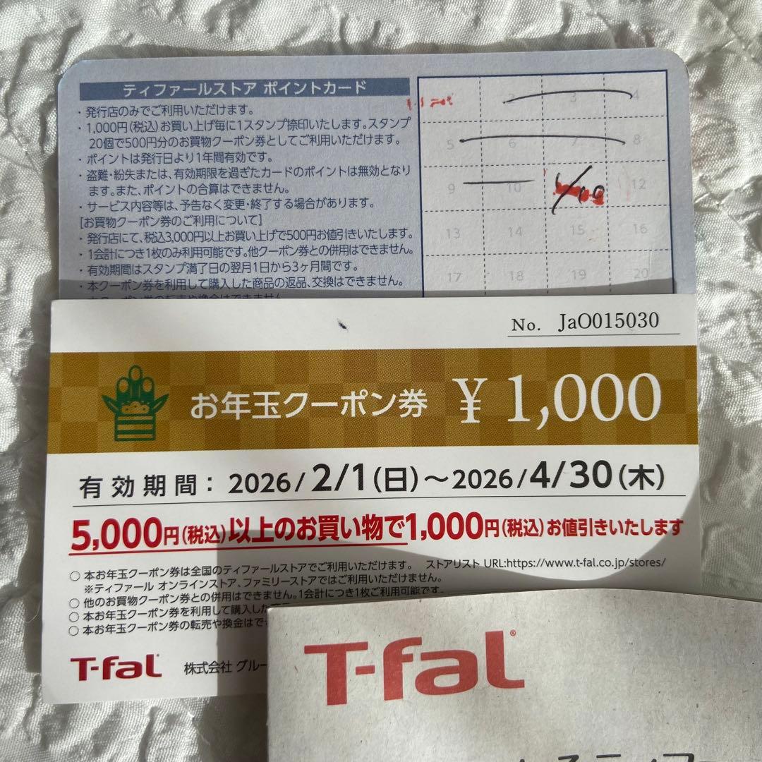 ティファール　インジニオ・ネオ お年玉クーポン　ポイントカード　8点セット