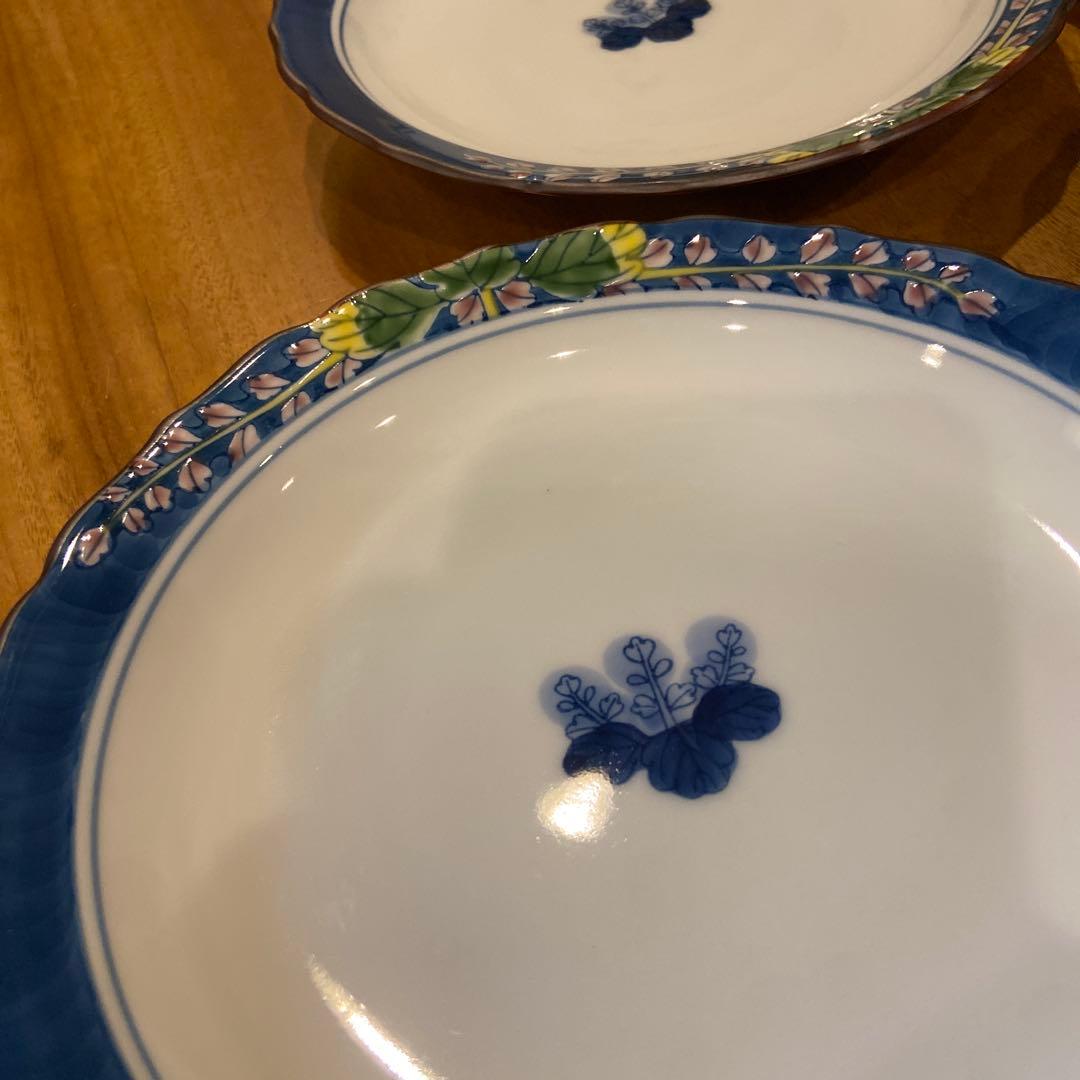 ■有田焼 華山 桐絵 和皿 5枚 共箱 18㎝ 銘々皿 中皿 萬右衛門